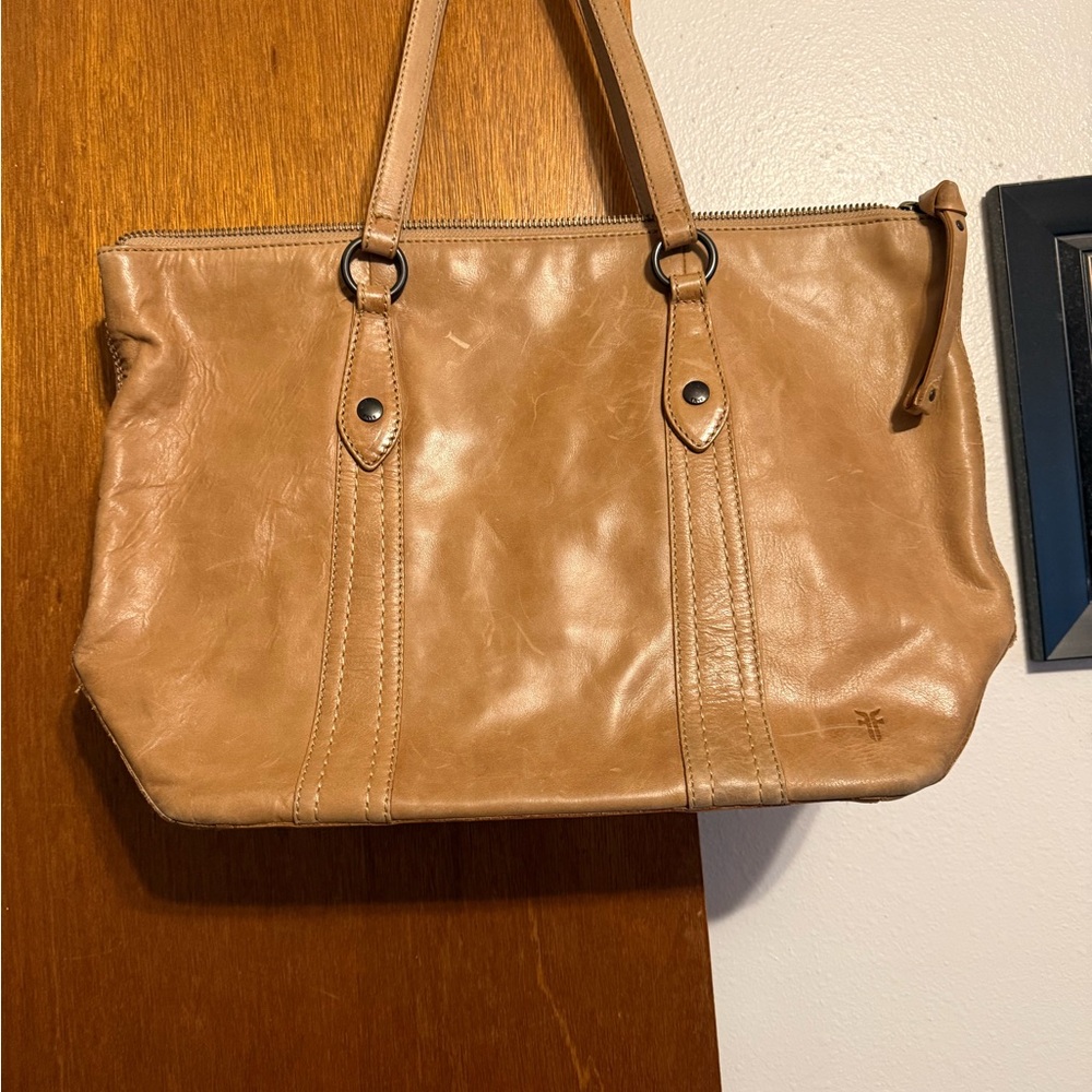 Frye Caramel Tan Leather Satchel